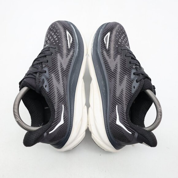Hoka Clifton 9 Women's 7 B Athletic Performance Running Sneakers Black White - Picture 6 of 9